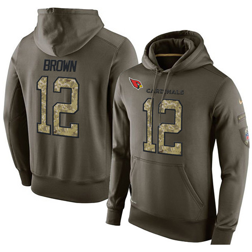 NFL Nike Arizona Cardinals #12 John Brown Green Salute To Service Men's Pullover Hoodie